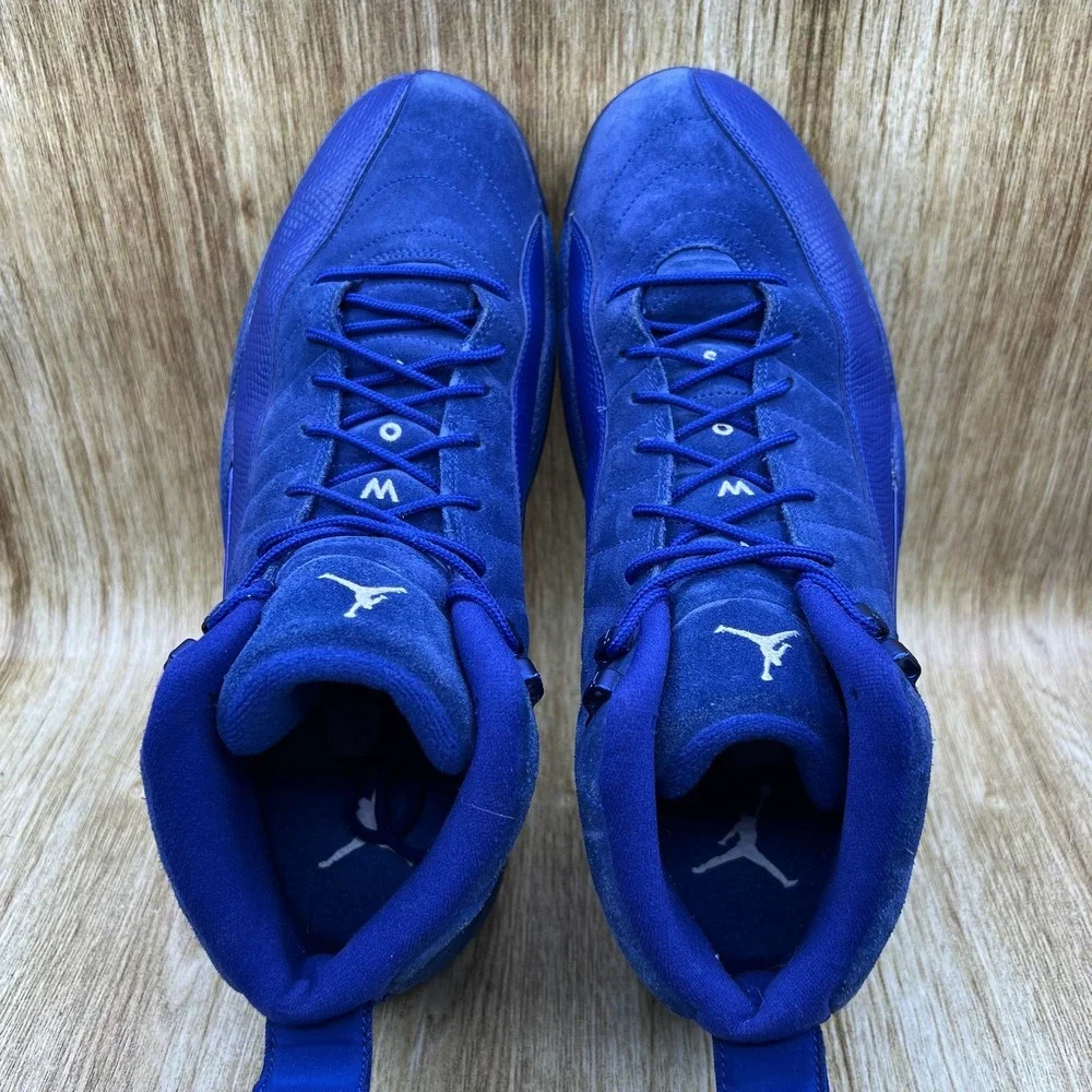 Nike Air Jordan 12 Retro Men's Size 13 Deep Royal Blue Suede Sneakers 130690-400